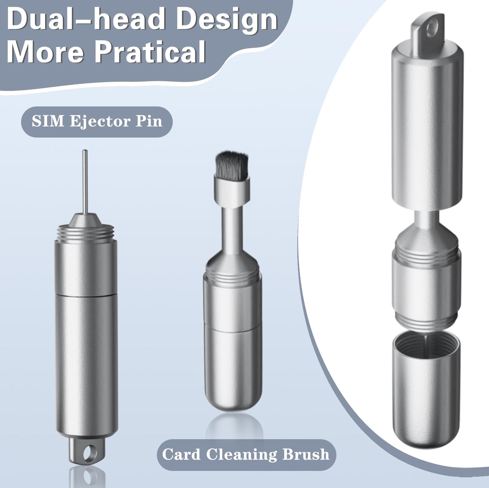 SIM card ejector—Earphone cleaning pen—Keychain cleaner—Mobile phone earphone cleaner—Bluetooth cleaner—Earbud cases—SIM card ejector—SIM eject pin—2-in-1 EDC eject pin reset tool (without carabiner)