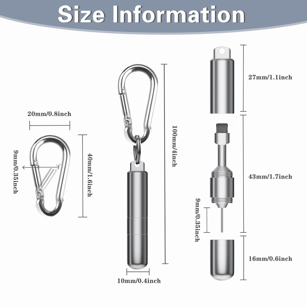 SIM card ejector—Earphone cleaning pen—Keychain cleaner—Mobile phone earphone cleaner—Bluetooth cleaner—Earbud cases—SIM card ejector—SIM eject pin—2-in-1 EDC eject pin reset tool (without carabiner)