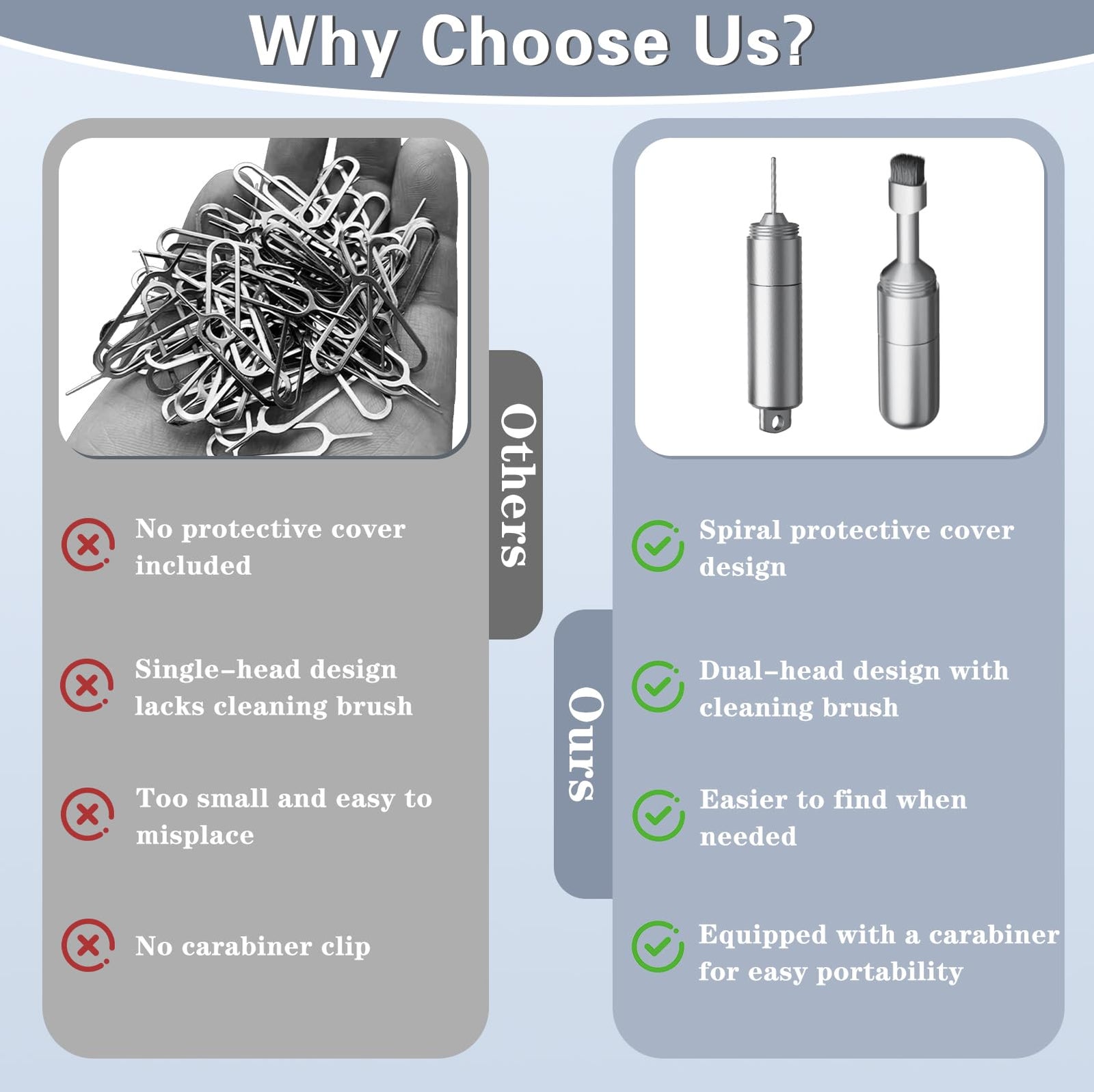 SIM card ejector—Earphone cleaning pen—Keychain cleaner—Mobile phone earphone cleaner—Bluetooth cleaner—Earbud cases—SIM card ejector—SIM eject pin—2-in-1 EDC eject pin reset tool (without carabiner)