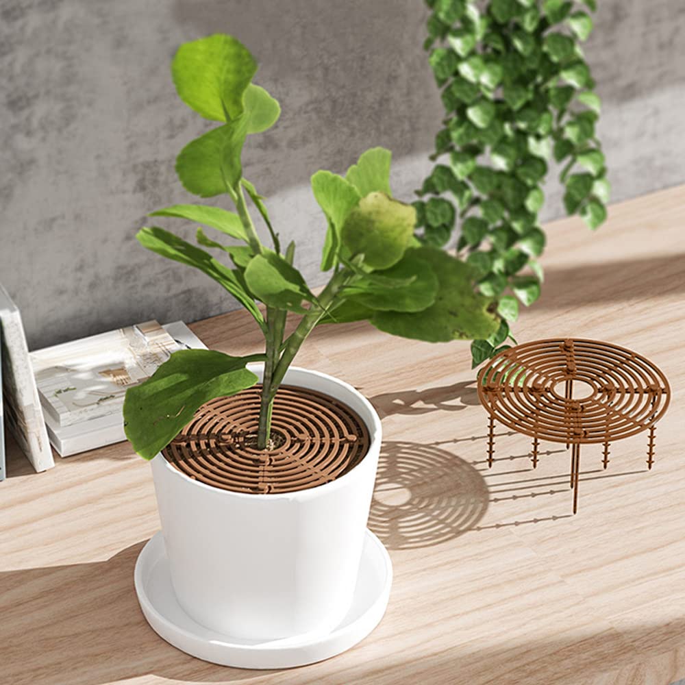 Plant Protector - Flower Pot Grid - Anti-dig Mat - Root Protection - Cat-Repellent Grid - Ground Cover Plant - Flower Pot Security - Gardening - Pet-Proof - Protection Against Cats - Plant Grid - Ground Grid - Brown - 2 Pieces