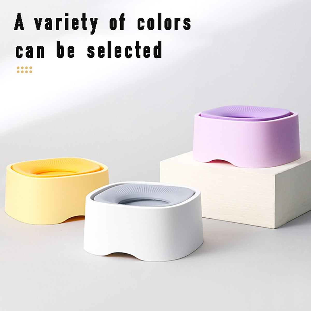 Dog Drinking Bowl - Cat Water Bowl - Anti-Spill Drinking Bowl - Dog Accessories - Anti-Spill - Splash-Proof - Floating Bowl - Travel Drinking Bowl - For Car - Cats - Puppy - Water Dispenser - Pet Gift - Anti-Slobber - Square - Gray - 1 Piece