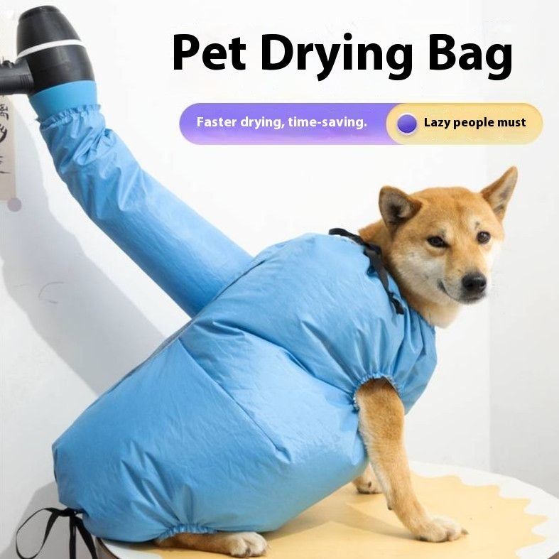 Dog Hair Dryer - Dog Drying Bag - Dog Water Blower - Dog Bathrobe - Dog Hair Dryer - Coat Care - Dog Towel - Animal Supplies - Grooming Salon - Bellows - Dog Hair Dryer - Quick-Drying Size M - Blue - 1 Piece