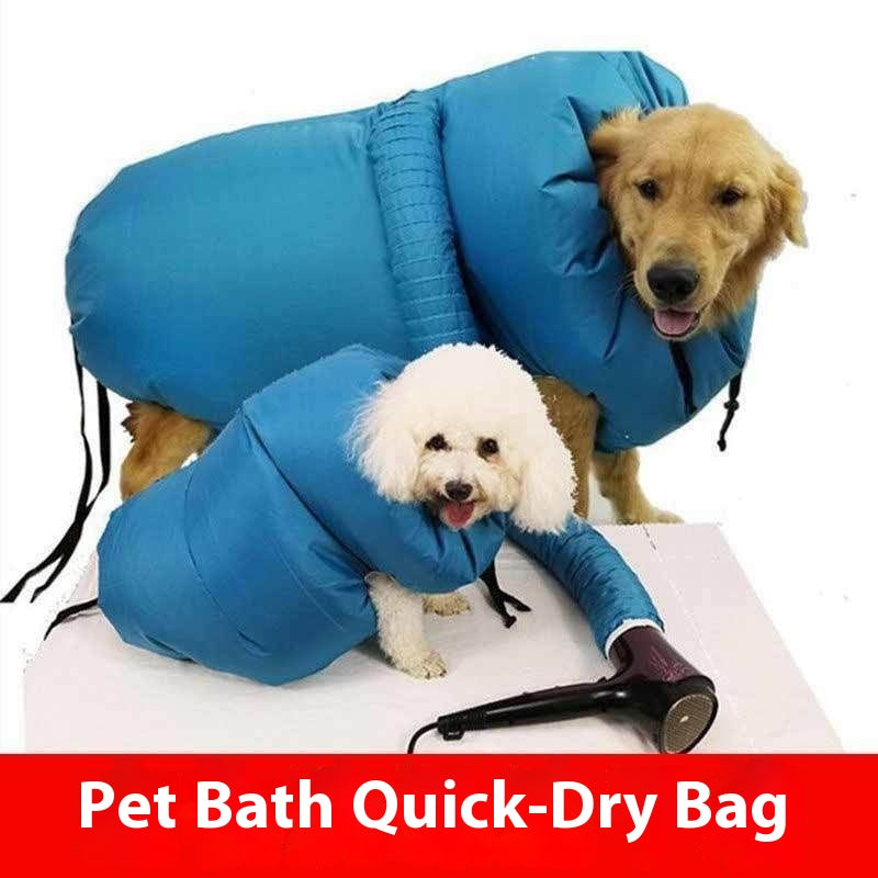 Dog Hair Dryer - Dog Drying Bag - Dog Water Blower - Dog Bathrobe - Dog Hair Dryer - Coat Care - Dog Towel - Animal Supplies - Grooming Salon - Bellows - Dog Hair Dryer - Quick-Drying Size M - Blue - 1 Piece