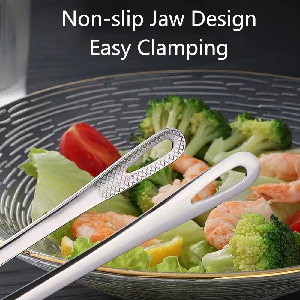 Meat Tongs - Barbecue Tongs - Kitchen Tongs - Serving Tongs - Cooking Tweezers - Grill Tongs - Gourmet Tongs - BBQ Accessories - Chef Tweezers - Kitchen Utensils - Meat Turning - Korean BBQ - Professional Stainless Steel - Gold - 2 Pieces