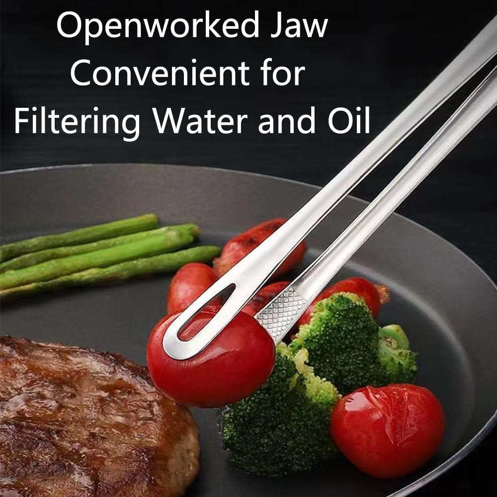 Meat Tongs - Barbecue Tongs - Kitchen Tongs - Serving Tongs - Cooking Tweezers - Grill Tongs - Gourmet Tongs - BBQ Accessories - Chef Tweezers - Kitchen Utensils - Meat Turning - Korean BBQ - Professional Stainless Steel - Gold - 2 Pieces