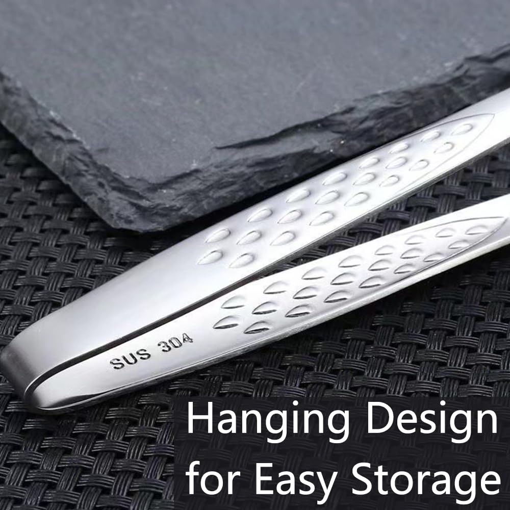 Meat Tongs - Barbecue Tongs - Kitchen Tongs - Serving Tongs - Cooking Tweezers - Grill Tongs - Gourmet Tongs - BBQ Accessories - Chef Tweezers - Kitchen Utensils - Meat Turning - Korean BBQ - Professional Stainless Steel - Gold - 2 Pieces