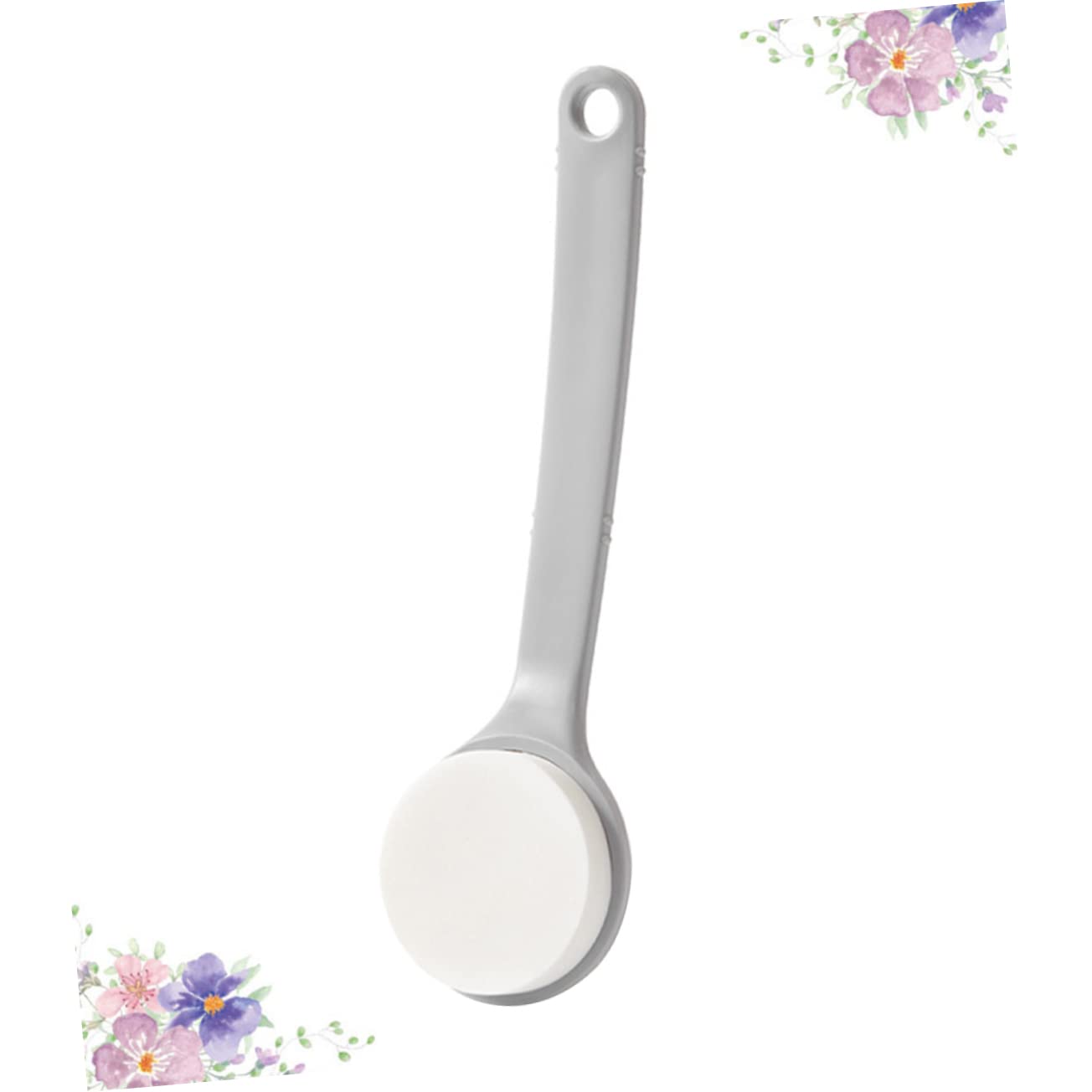 Back Brush with Long Handle - Bath Brush - Shower Brush - Back Scrubber - Bath Sponge on Handle - Back Scrubber - Bathroom Accessories - Shower Sponge - Sponge with Handle - Back Sponge - Bathroom Supplies - Scrubbing - Hangable - Gray - 2 Pieces