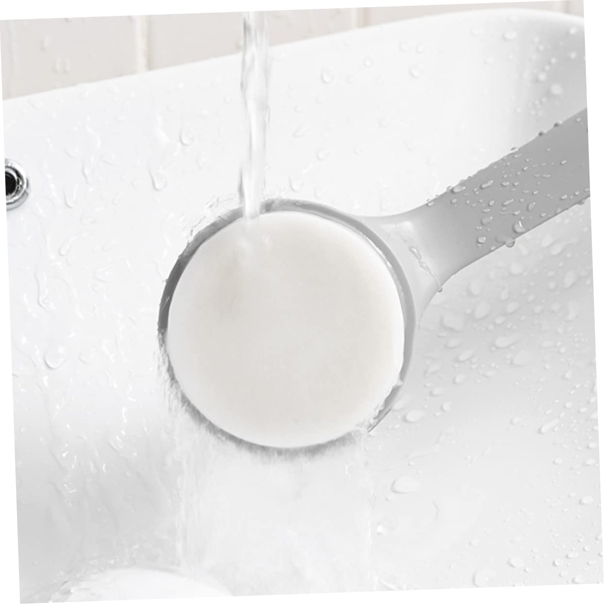 Back Brush with Long Handle - Bath Brush - Shower Brush - Back Scrubber - Bath Sponge on Handle - Back Scrubber - Bathroom Accessories - Shower Sponge - Sponge with Handle - Back Sponge - Bathroom Supplies - Scrubbing - Hangable - Gray - 2 Pieces