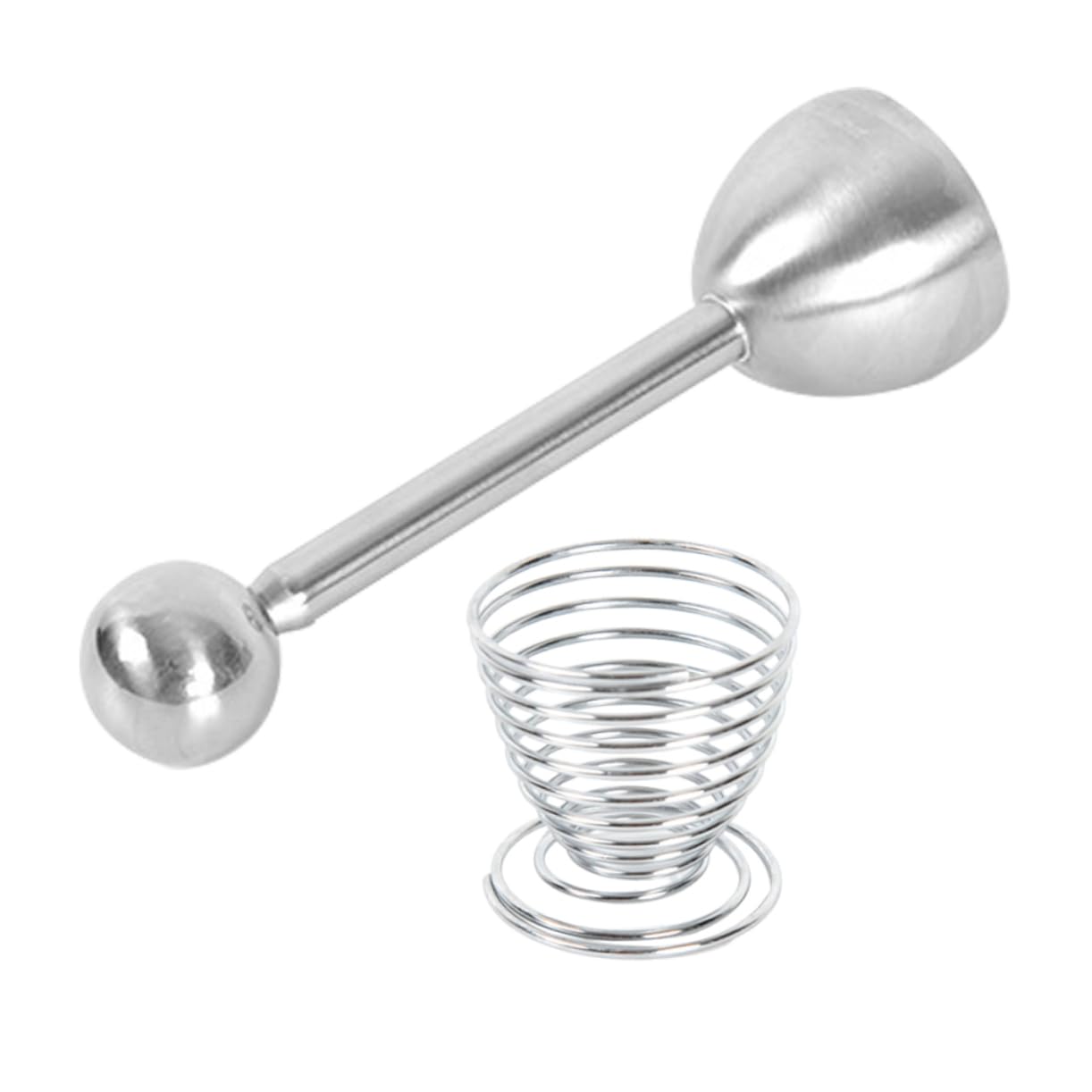 Egg Taper - Egg Cup - Egg Opener - Egg Shell Breaker - Egg Holder - Egg Cracker - Breakfast - Kitchen Utensils - Egg Beater - Kitchen Gadgets - Soft-Boiled Egg - Egg Cracker - Egg Slicer - Dishwasher Safe Stainless Steel - Silver - 2 Piece Set