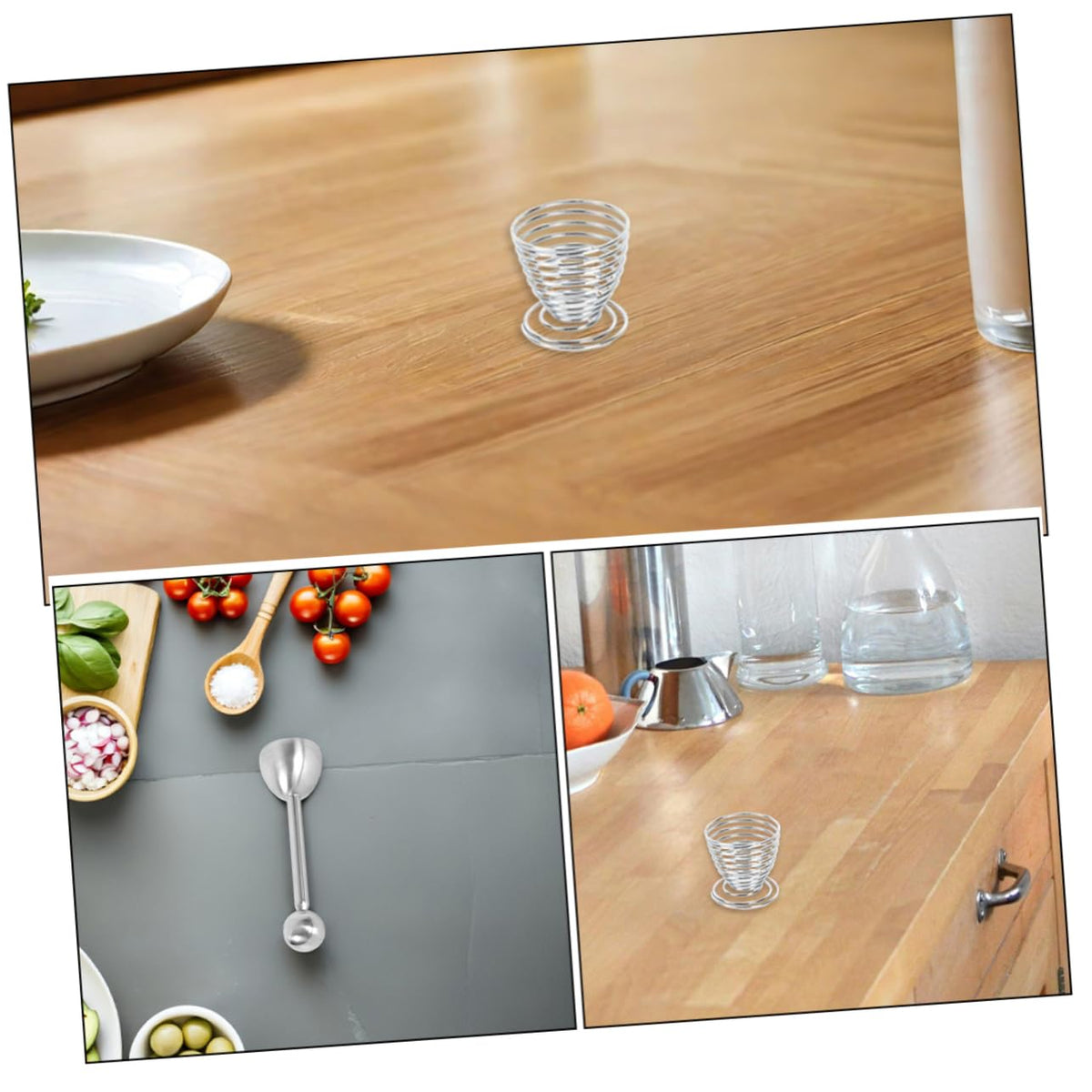 Egg Taper - Egg Cup - Egg Opener - Egg Shell Breaker - Egg Holder - Egg Cracker - Breakfast - Kitchen Utensils - Egg Beater - Kitchen Gadgets - Soft-Boiled Egg - Egg Cracker - Egg Slicer - Dishwasher Safe Stainless Steel - Silver - 2 Piece Set