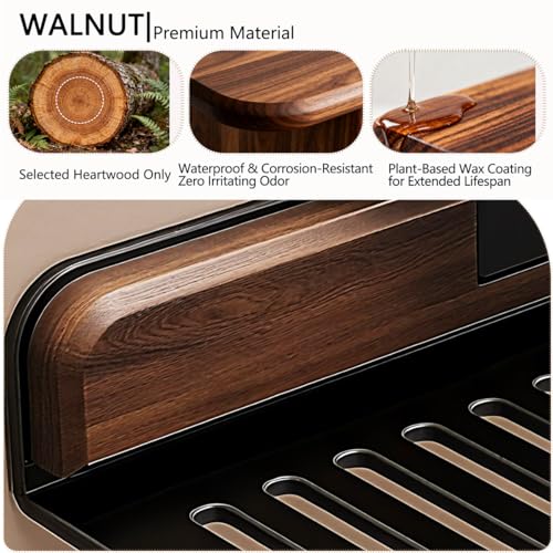 Wall shelf - bath shelf - shower rack - towel rack - shelf - bathroom rack - Mirror cabinet - Storage rack - Draining rack - bathroom furniture - Bathroom - Storage box - storage basket - Toilet - walnut & black - 1 piece