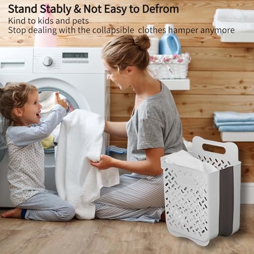 Laundry Basket - Folding Laundry Basket - Wall Shelf - Bath Shelf - Bathroom Rack - Storage Rack - Storage Basket - Organizer - Foldable Silicone Laundry Basket - Bathroom Furniture - Bathroom - Toilet - Black - 1 Piece