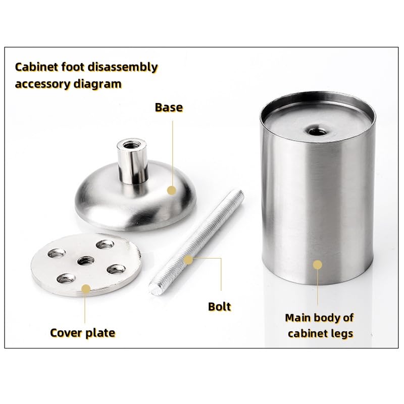 Table legs - bathroom cabinet legs - bathroom furniture legs - desk legs - shoe cabinet legs - wardrobe legs - TV cabinet legs - cabinet legs - wardrobe legs - bookcase legs - dressing table - dining table - footstool - stainless steel - 4 pieces