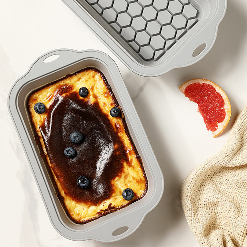 Baking - baking supplies - Airfryer baking - baking tray - Kitchen utensils - baking tin - cake tins - silicone baking tins - silicone baking mat - silicone mold - silicone kitchen utensils - Gray - rectangular baking tin - 1 piece