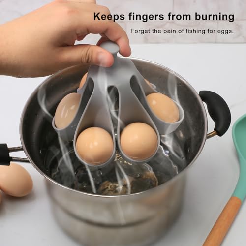 Egg cooker - baking supplies - egg cooker 6 eggs - egg carton - kitchen utensils - egg cooker - egg cooker mold - silicone egg cooker - silicone - silicone mold - silicone kitchen utensils - gray - 1 piece