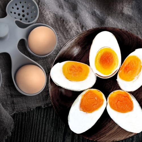Egg cooker - baking supplies - egg cooker 6 eggs - egg carton - kitchen utensils - egg cooker - egg cooker mold - silicone egg cooker - silicone - silicone mold - silicone kitchen utensils - gray - 1 piece