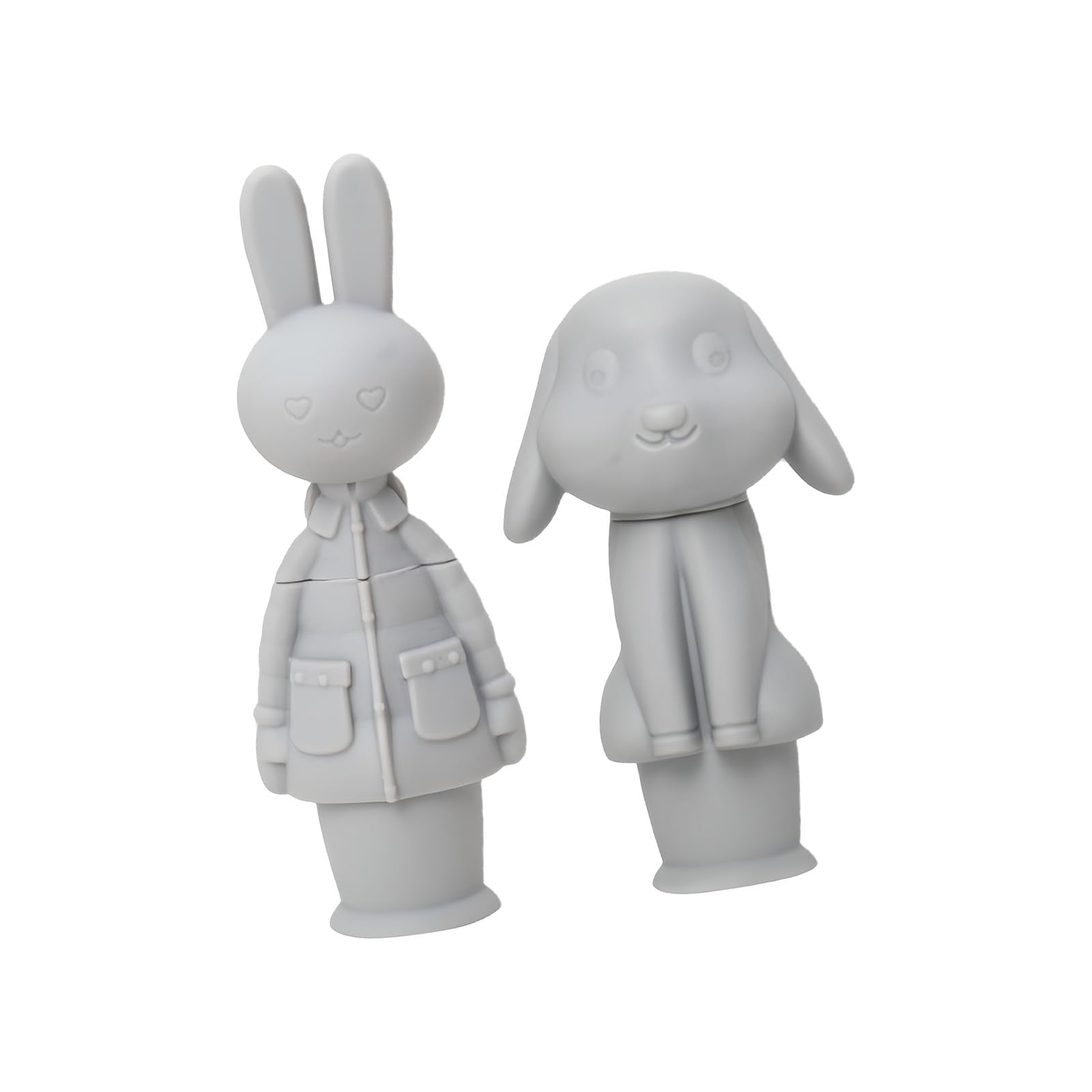 Wine stopper - festival cap - Beer stopper - Champagne stopper - Wine stopper - Bottle stopper - beer package - Rabbit - silicone - silicone stopper - bottle cap for festivals - gray - 2 pieces