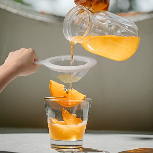 Sieve - Fine sieve - Soy milk sieve - Juicer sieve - Filter - With handle - Kitchen - Ladle - filtering coffee, juice, oil, soy milk - white - 3 pieces