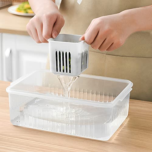 Storage box - Storage box with lid - Organizer - Food storage containers - Refrigerator organizer - Pallet - Divider pallet - Fruit bowl - Fruit basket - Ginger Organizer - 6 compartments - White - 1 piece