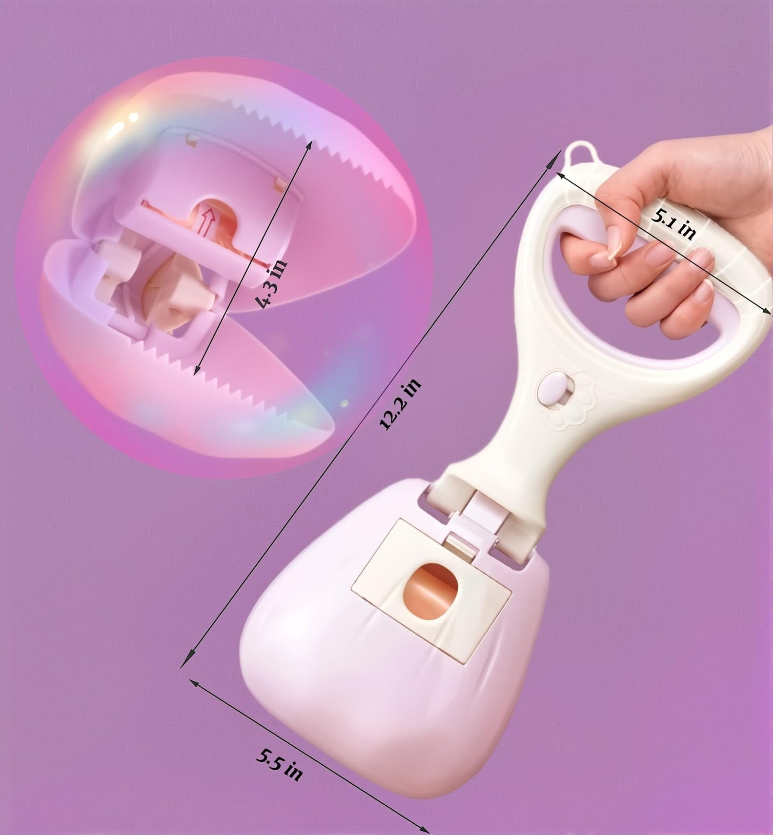 Dog Poop Bags - Poop Scoop - Small Dogs - Medium Dogs - Large Dogs - Dogs - Contactless - Hands-Free - Waste Disposal - Portable - Bring Your Own Bags - Pets - 2-in-1 with 2 Rolls of Bags and Dispenser - Pack of 2