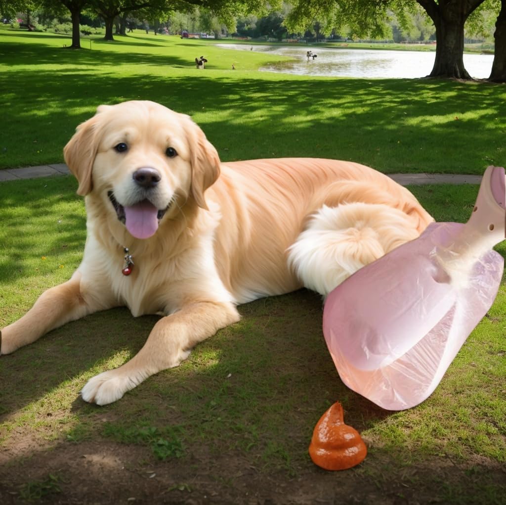 Dog Poop Bags - Poop Scoop - Small Dogs - Medium Dogs - Large Dogs - Dogs - Contactless - Hands-Free - Waste Disposal - Portable - Bring Your Own Bags - Pets - 2-in-1 with 2 Rolls of Bags and Dispenser - Pack of 2