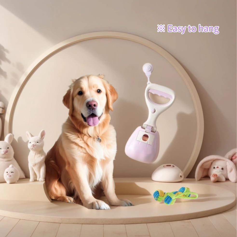 Dog Poop Bags - Poop Scoop - Small Dogs - Medium Dogs - Large Dogs - Dogs - Contactless - Hands-Free - Waste Disposal - Portable - Bring Your Own Bags - Pets - 2-in-1 with 2 Rolls of Bags and Dispenser - Pack of 2