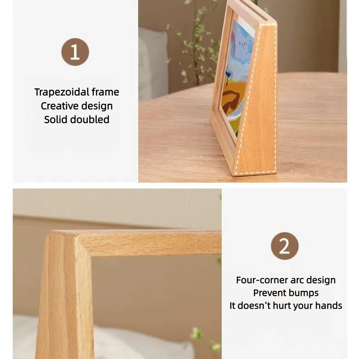 Photo frame - 3D photo frame - Wooden photo frame - Bedroom decoration - Living room decoration - Christmas decoration for indoors - Wooden - Transparent - 2 pieces