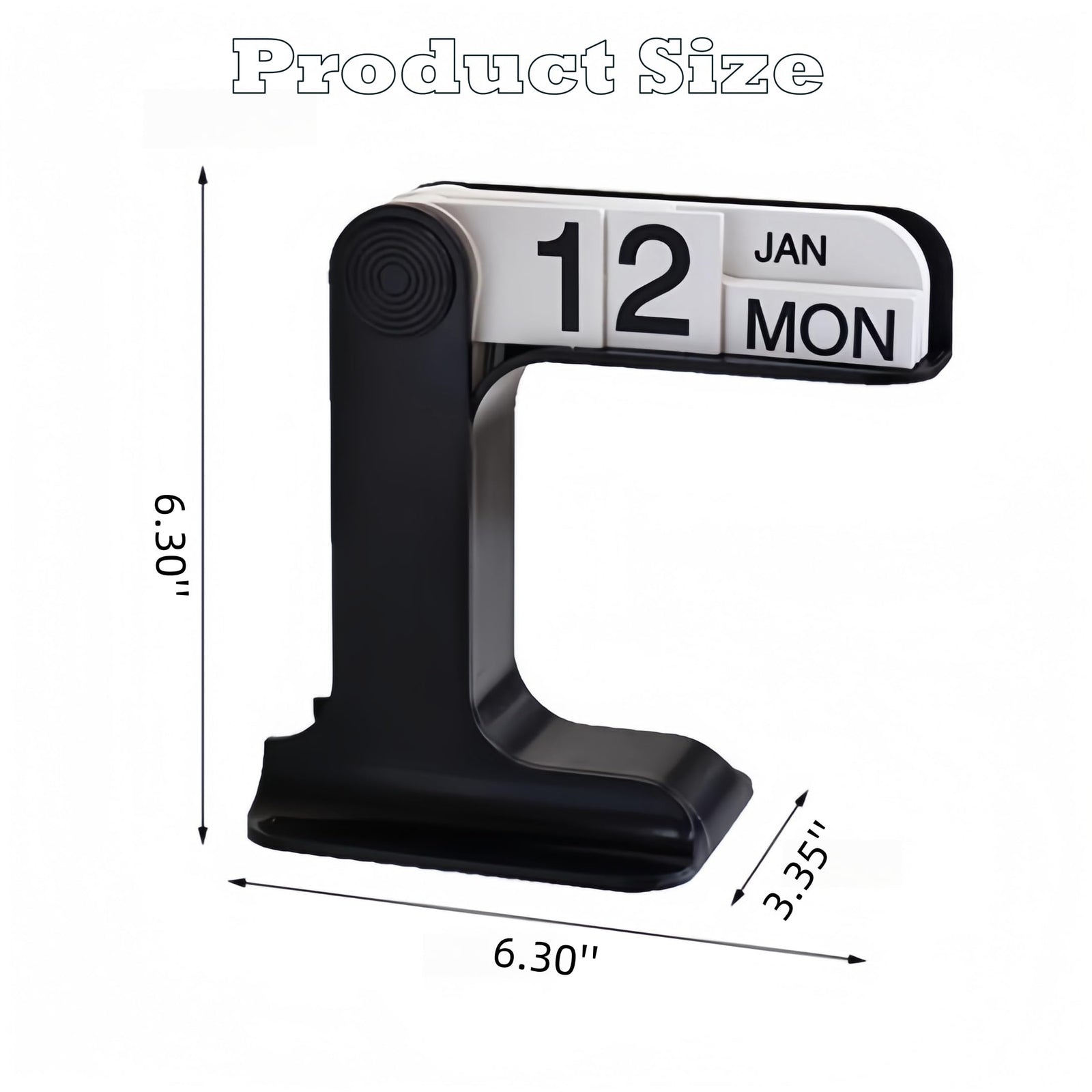 Perpetual Calendar - Desk Calendar - Desk Accessories - Calendar - Retro Gadgets - Home Decor - Office Supplies - Date Indicator - Table Calendar - Vintage Decoration - Black - 1 Piece