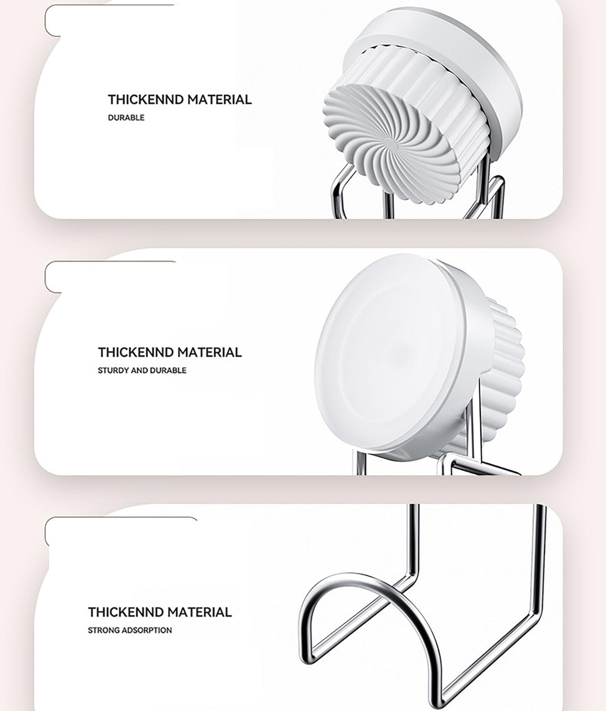 Bathroom Hooks - Towel Hook - Bathroom Accessories - Suction Cup Hooks - Sponge Holder - Kitchen Accessories - Hanging Hooks - Bathroom Organizer - Wall Hook - No Drilling - White - 1 Piece