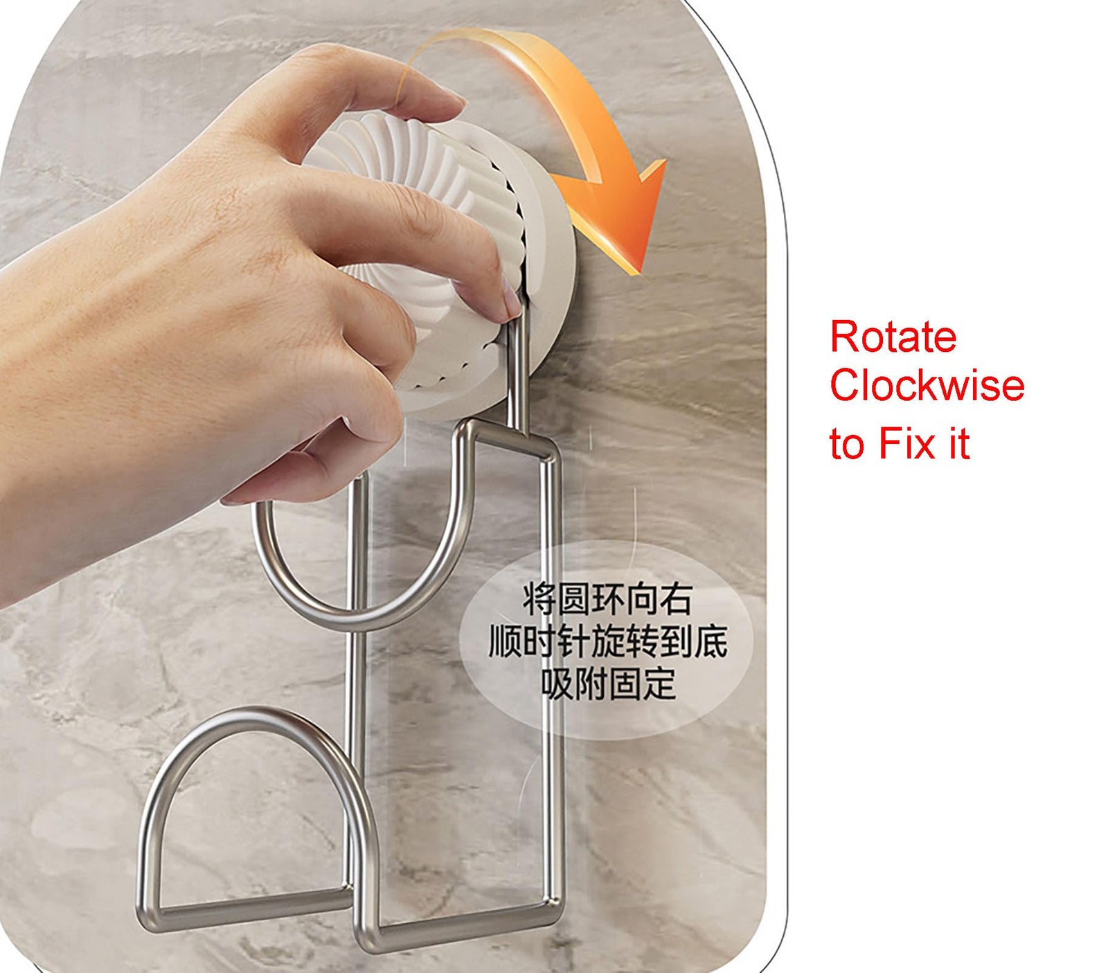 Bathroom Hooks - Towel Hook - Bathroom Accessories - Suction Cup Hooks - Sponge Holder - Kitchen Accessories - Hanging Hooks - Bathroom Organizer - Wall Hook - No Drilling - White - 1 Piece