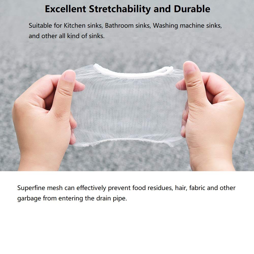 Sink Filter Bags - Sink Strainer - Sink Filter - Disposables - Sink Organizer - Anti-Clogging - Kitchen Accessories - Drain Strainer - White - 200 Pieces