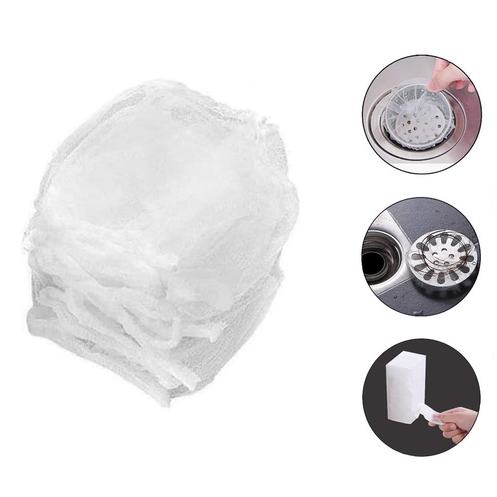 Sink Filter Bags - Sink Strainer - Sink Filter - Disposables - Sink Organizer - Anti-Clogging - Kitchen Accessories - Drain Strainer - White - 200 Pieces