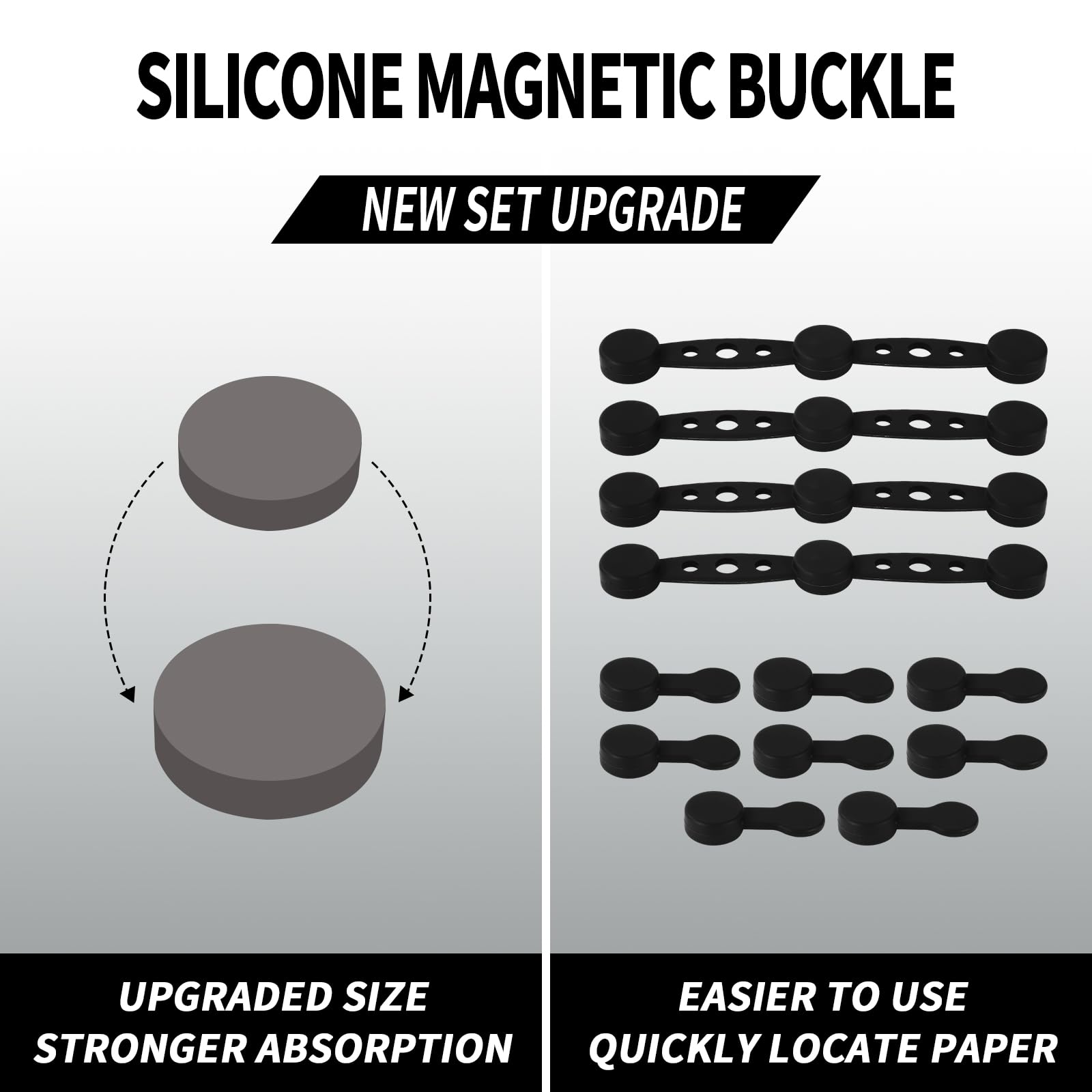 Airfryer Accessories - Magnetic Clips - Baking Paper Holder - Airfryer Weights - Hot Air Fryer Accessories - Silicone Fastener - Heat Resistant - Inserts Stopper - Round - Black - 4 pieces
