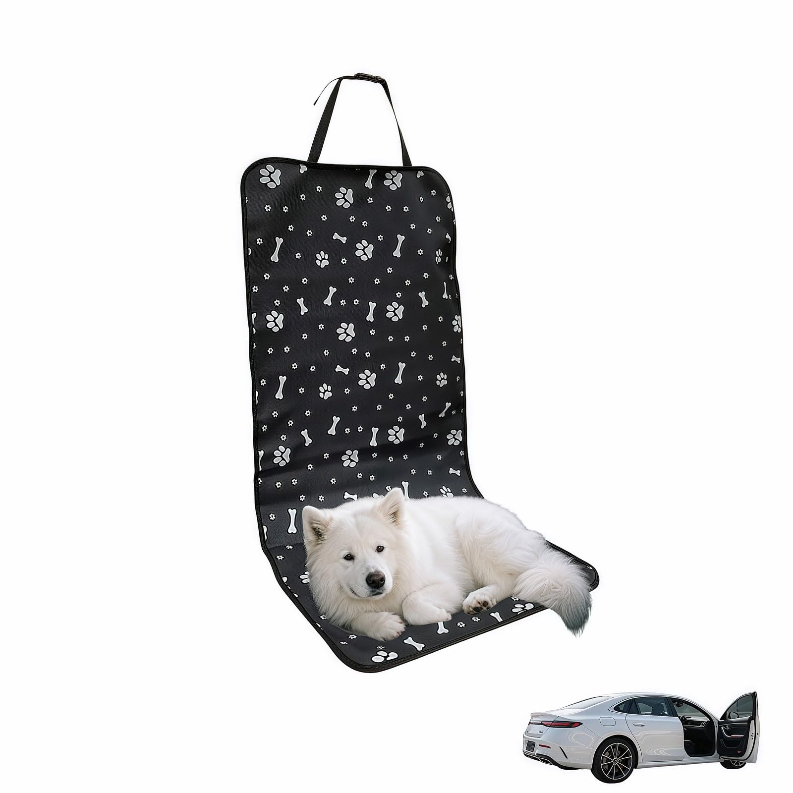 Dog Blanket Car - Car Seat Cover Dog - Seat Protector Car - Front Seat Cover - Waterproof - Dog Rug - Car Accessories Pet - Anti Hair - Black - 1 Piece