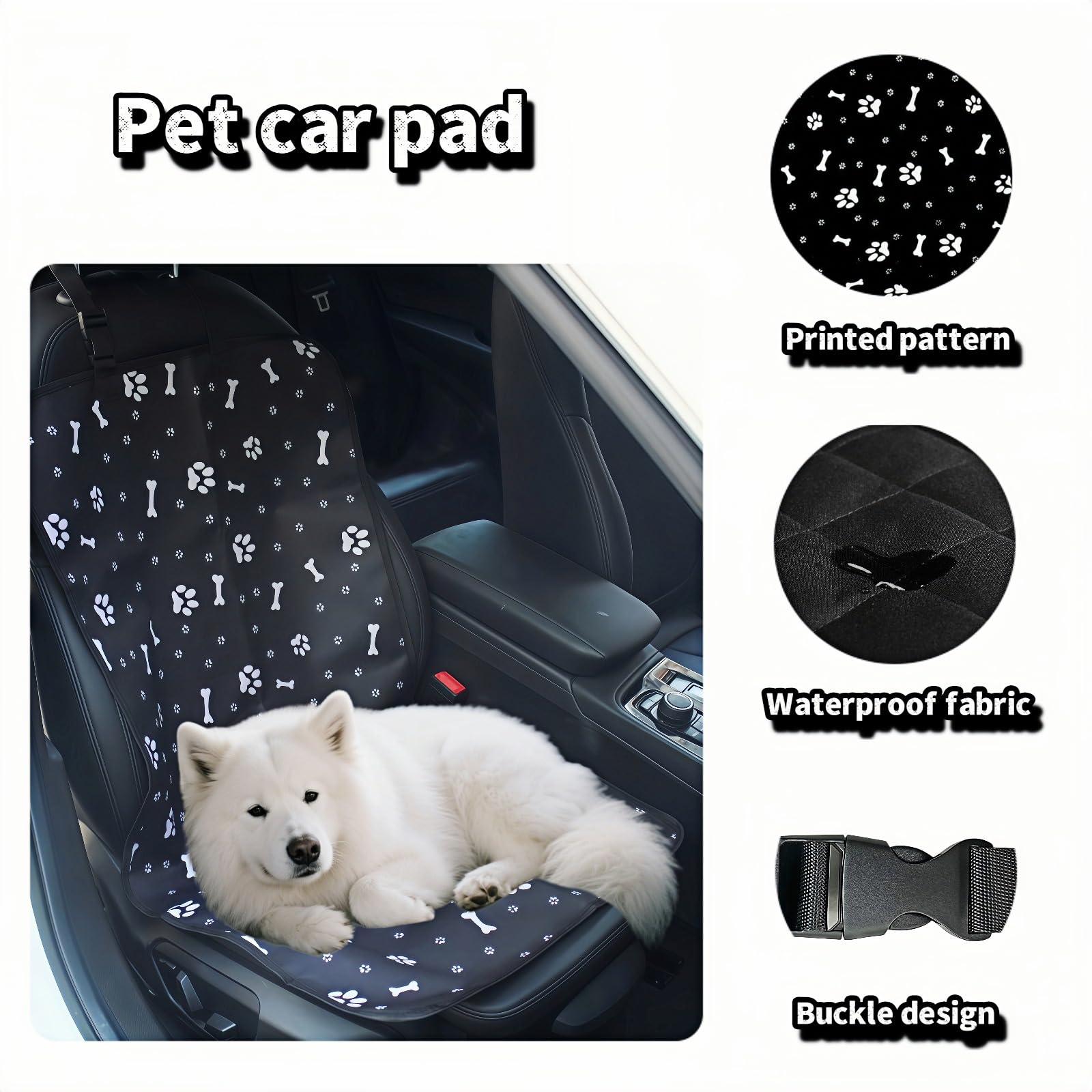 Dog Blanket Car - Car Seat Cover Dog - Seat Protector Car - Front Seat Cover - Waterproof - Dog Rug - Car Accessories Pet - Anti Hair - Black - 1 Piece