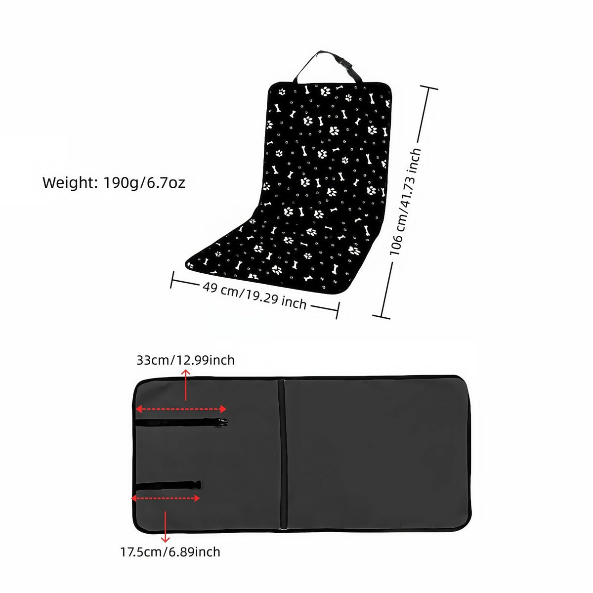 Dog Blanket Car - Car Seat Cover Dog - Seat Protector Car - Front Seat Cover - Waterproof - Dog Rug - Car Accessories Pet - Anti Hair - Black - 1 Piece