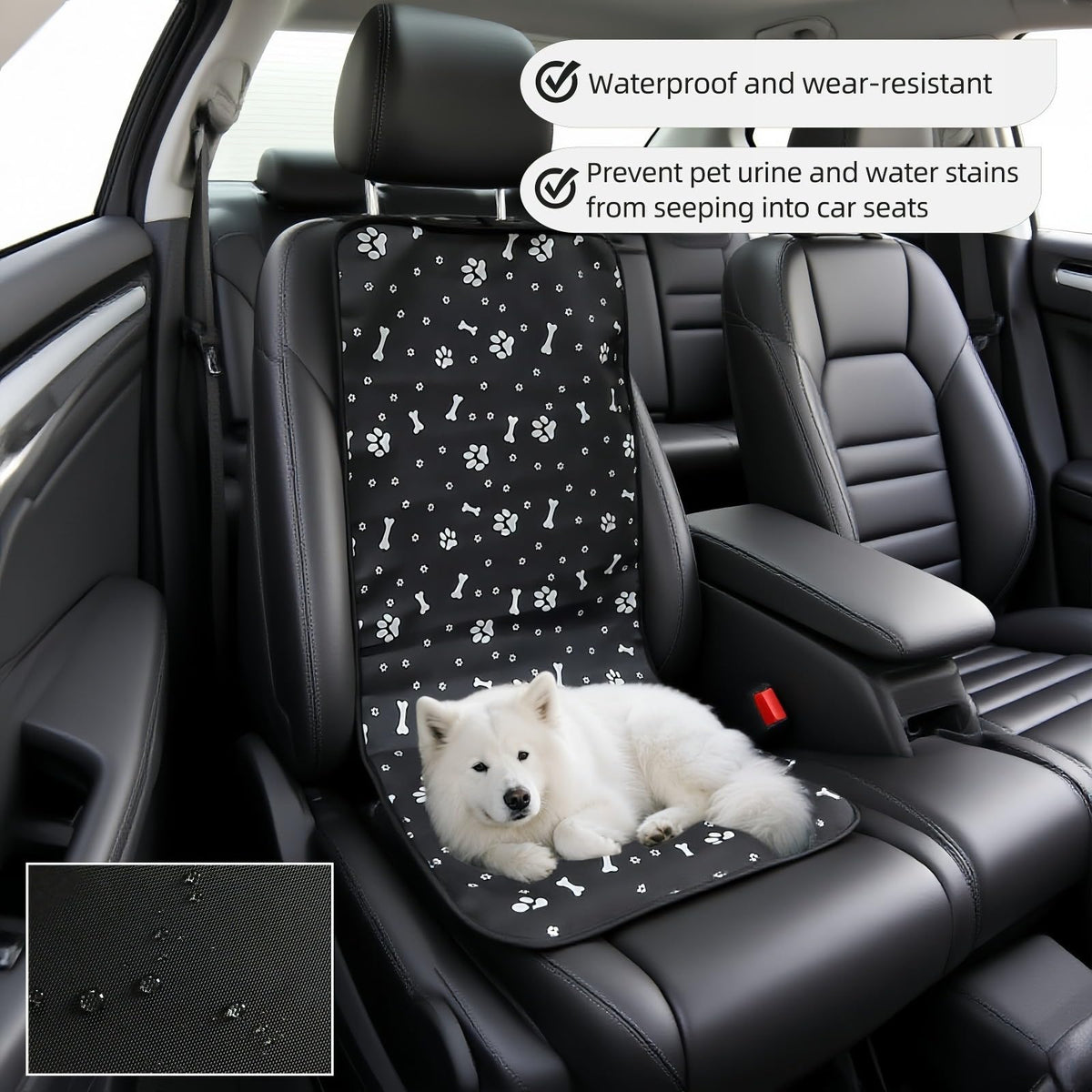 Dog Blanket Car - Car Seat Cover Dog - Seat Protector Car - Front Seat Cover - Waterproof - Dog Rug - Car Accessories Pet - Anti Hair - Black - 1 Piece
