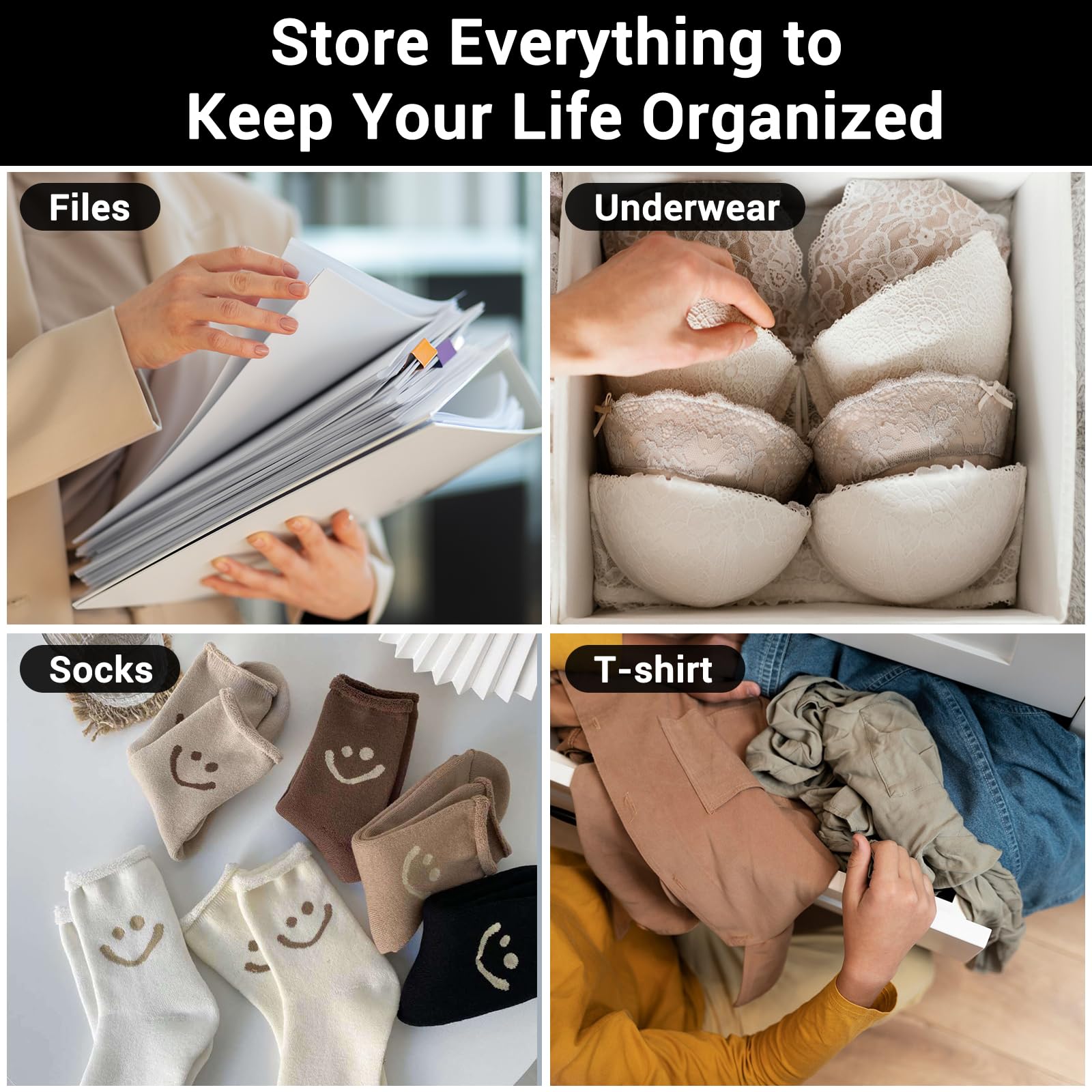 Clothing Storage Bags - Travel Organizer - Suitcase Organizer - Resealable Bags - Packing Bags - Garment Bags - Waterproof - Dust-Free - Holiday Items - Travel Bag Accessories - 5 Sizes - Translucent - 100 Pieces