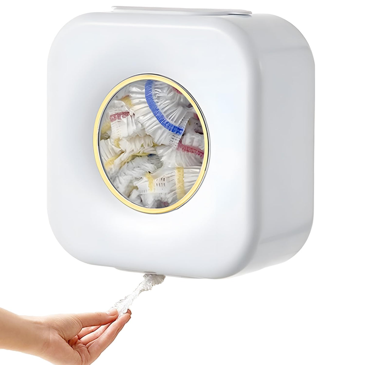 Cling film dispenser - Plastic bag holder - Kitchen organizer - Covers - Storage box - Foil holder - Wall mount - Cling film bags - Kitchen accessories - Dispenser - Storage container - Organizer - Storage - white - 1 piece