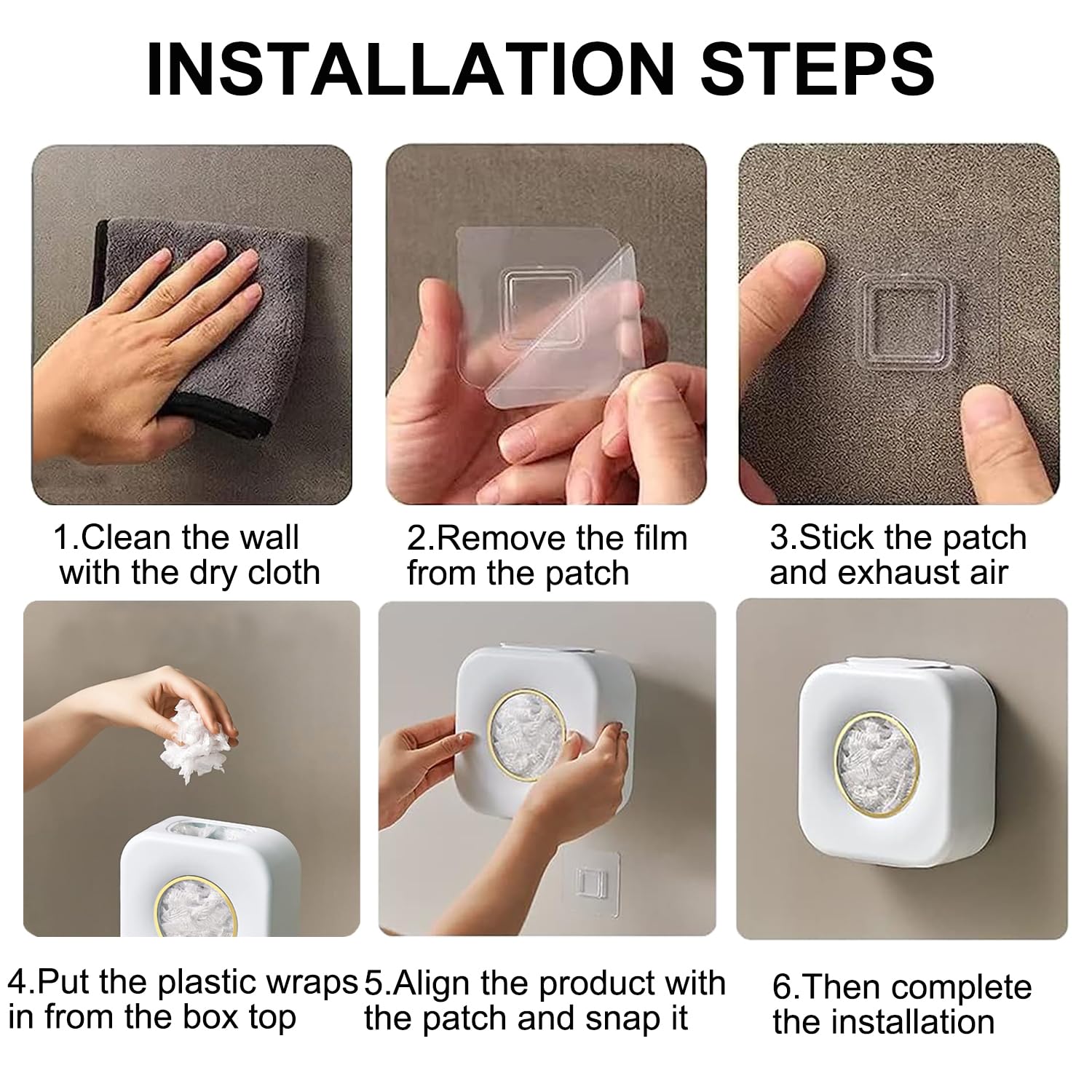 Cling film dispenser - Plastic bag holder - Kitchen organizer - Covers - Storage box - Foil holder - Wall mount - Cling film bags - Kitchen accessories - Dispenser - Storage container - Organizer - Storage - white - 1 piece