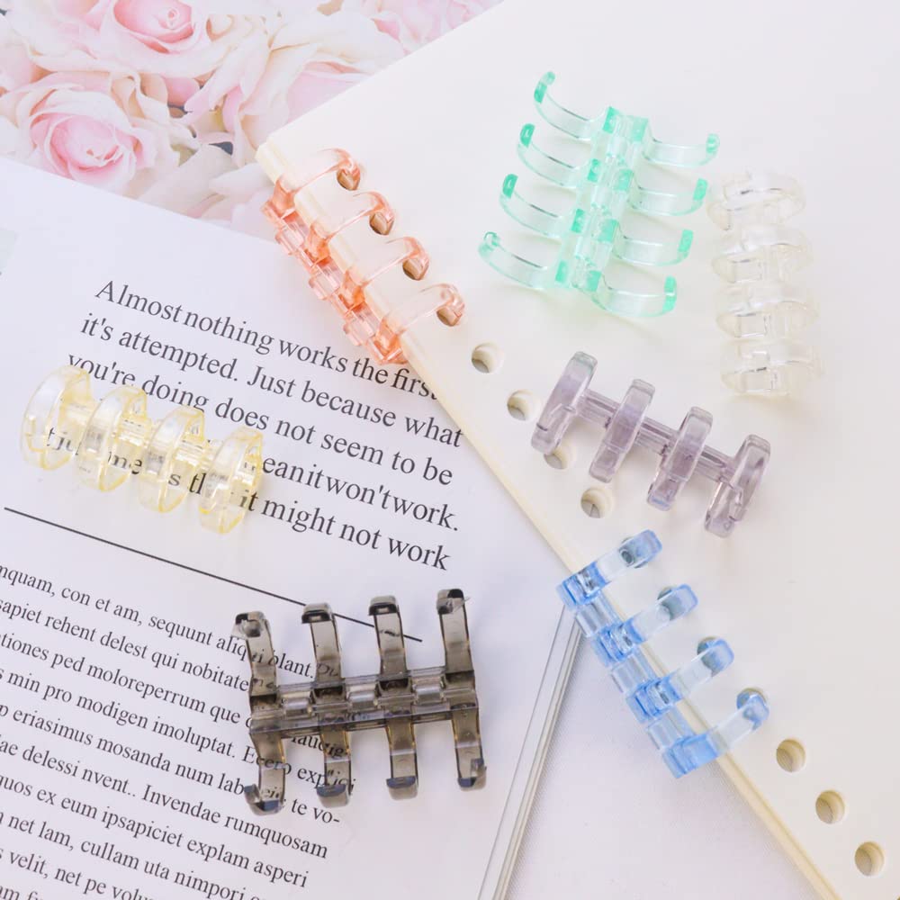 Binding Rings - Bookbinding Rings - Ring Binder - Loose-leaf Rings - Office Supplies - Scrapbooking - School Supplies - Notebook - Paper Organizer - Bookbinding - Craft Supplies - Paper Clip - 7 Colors - 7 Pieces