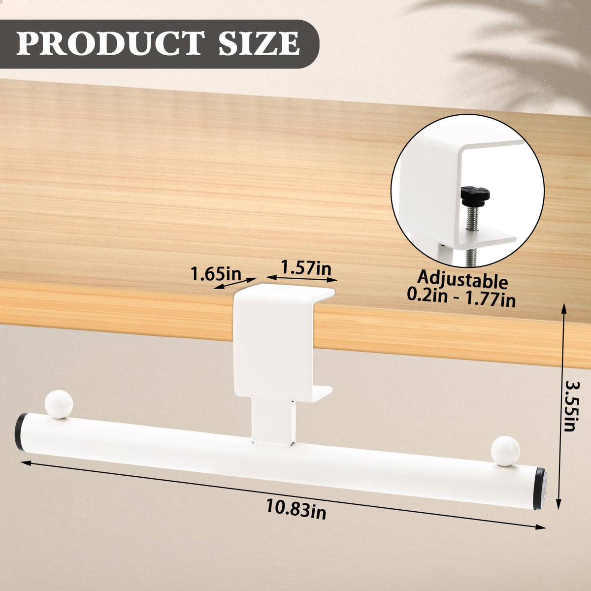 Headphone holder - Bag hook - Desk organizer - Headset holder - Desk accessories - Backpack holder - Gaming accessories - Headphone stand - Hanging hook - Office supplies - Bag hanger - White - 1 piece