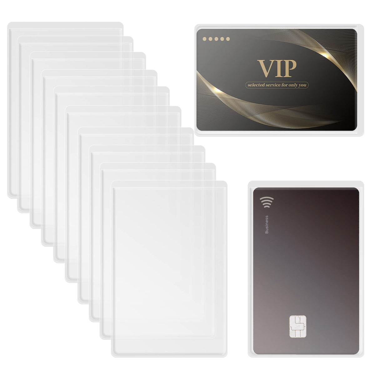 Transparent Card Holder - Bank Card Cover - ID Card Holder - Credit Card Holder - Public Transport Chip Card Cover - Protective Covers - Badge Holder - Waterproof - Plastic Card Cover - For Cards - 50x Horizontal &amp; 50x Vertical - 100 pieces