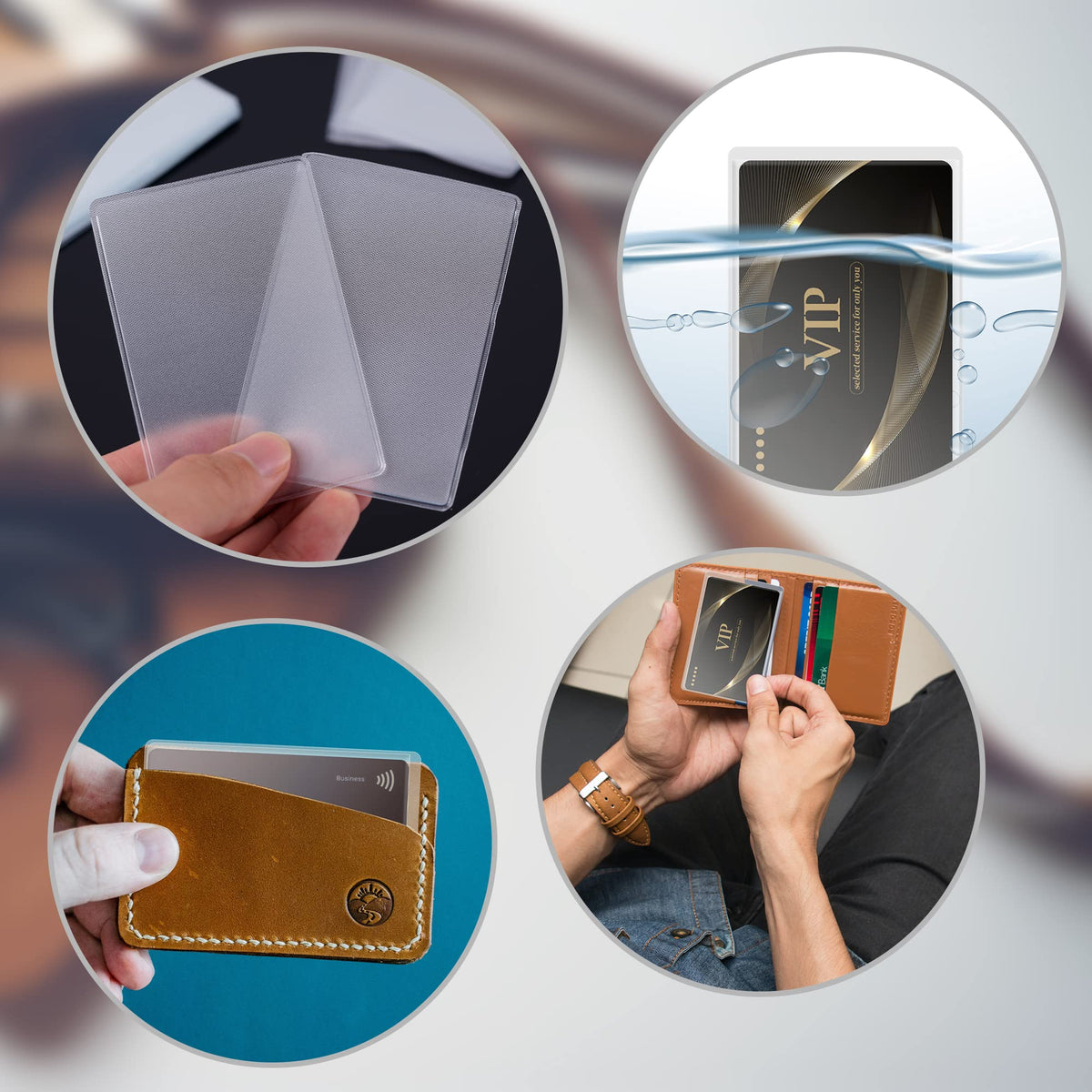 Transparent Card Holder - Bank Card Cover - ID Card Holder - Credit Card Holder - Public Transport Chip Card Cover - Protective Covers - Badge Holder - Waterproof - Plastic Card Cover - For Cards - 50x Horizontal & 50x Vertical - 100 pieces