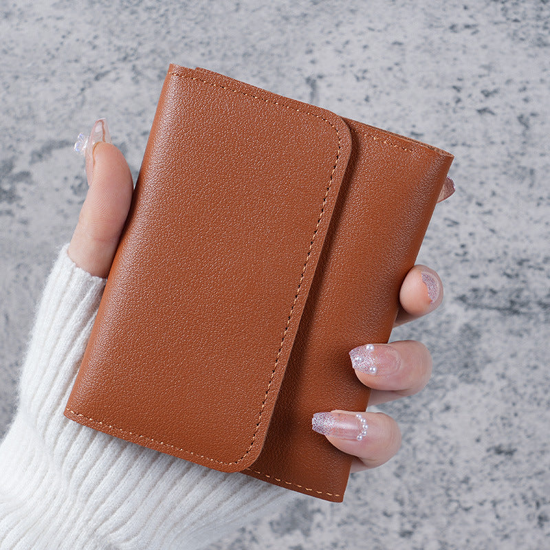 Women's Wallet - Small Women's Wallet - Card Holder - Mini Wallet - Flap Wallet - Faux Leather - Compact Size - Coin Compartment - Gift for Women - Stylish Design - Travel - Convenient Size - PU Leather - 6 Colors - Pack of 6