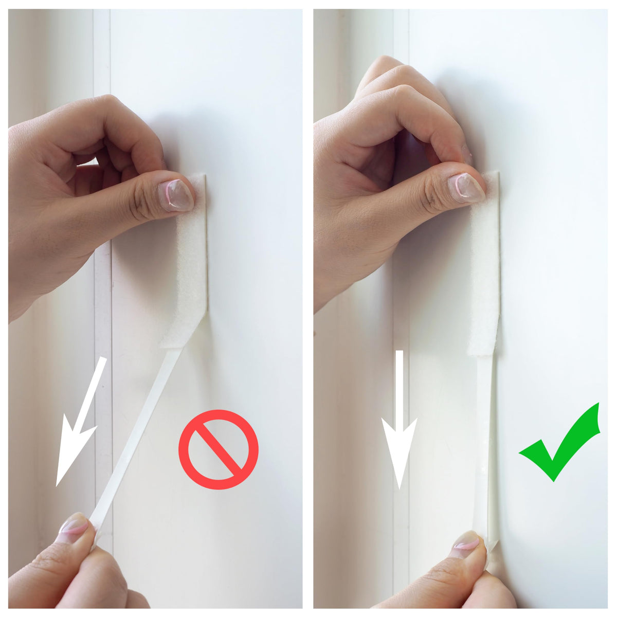 Picture Hanging Strips - No Drilling - Self-Adhesive Velcro - Hanging Picture Frames - Double-Sided Tape - Damage-Free Removal - Poster Strips - Hanging System - Wall Decoration - Strong Adhesive - White - 24 Pairs (48 Strips)