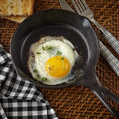 Cast Iron Frying Pan - Mini Skillet - Ø 16 cm - Egg Pan - Tapas Pan - BBQ - Camping - Serving Pan - Blini Pan - Pancake Pan - Saucepan - Melting Pan - Outdoor Cooking - Robust - Frying Pan - Kitchen Aid - Black - Cast Iron - 1 Piece