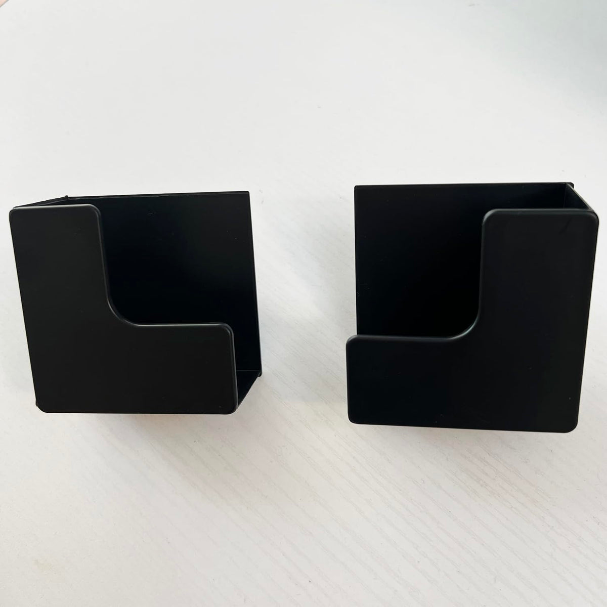 Self-adhesive Wall Hooks - Scale Holder - Wall Bracket Without Drilling - Bathroom Accessories - Universal Wall Hooks - Tablet Holder Wall - Kitchen Organizer - Storage System - Towel Hooks - Strong Adhesive - Black - 4 Pieces