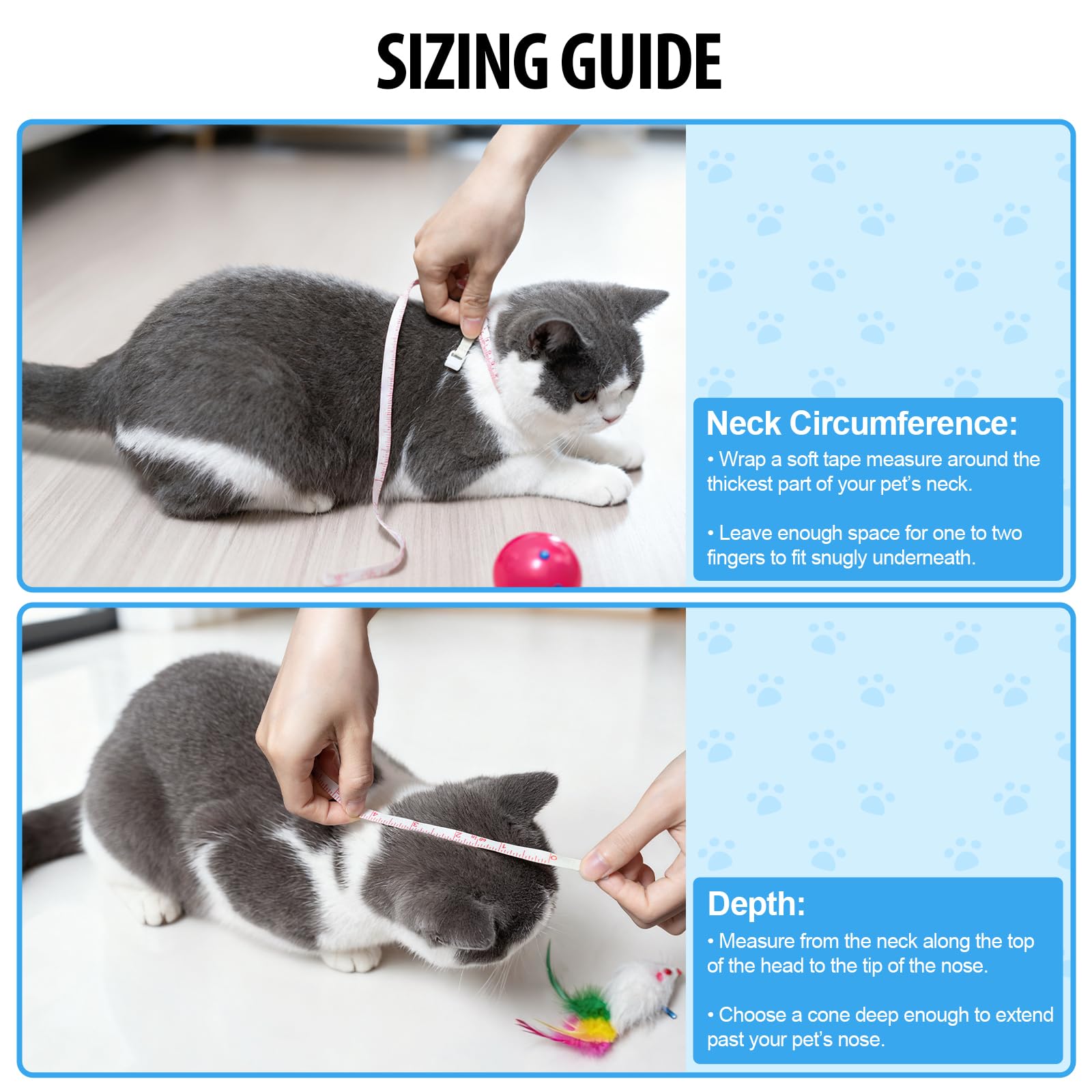 Cat Collar - Dog Cone - Anti-Lick Collar - Anti-Bite - Anti-Scratch - Adjustable - Soft Edge - Comfortable - Lightweight - Velcro Closure - Transparent - Washable - Neck Collar - Training Collar - Kitten - Small Cat - M - 18-21 cm - 1 Piece