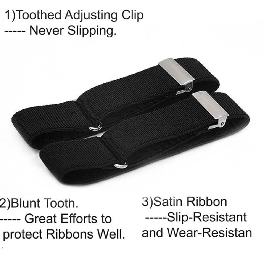 Sleeve Garters - Sleeve Bands - Sleeve Garters - Shirt Bracelets - Hospitality Clothing - Bartender Accessories - Waiter - Costume Accessories - Wedding - Business - Shirt Holders - 1920s Clothing - Adjustable and Elastic - Black - 2 Pieces